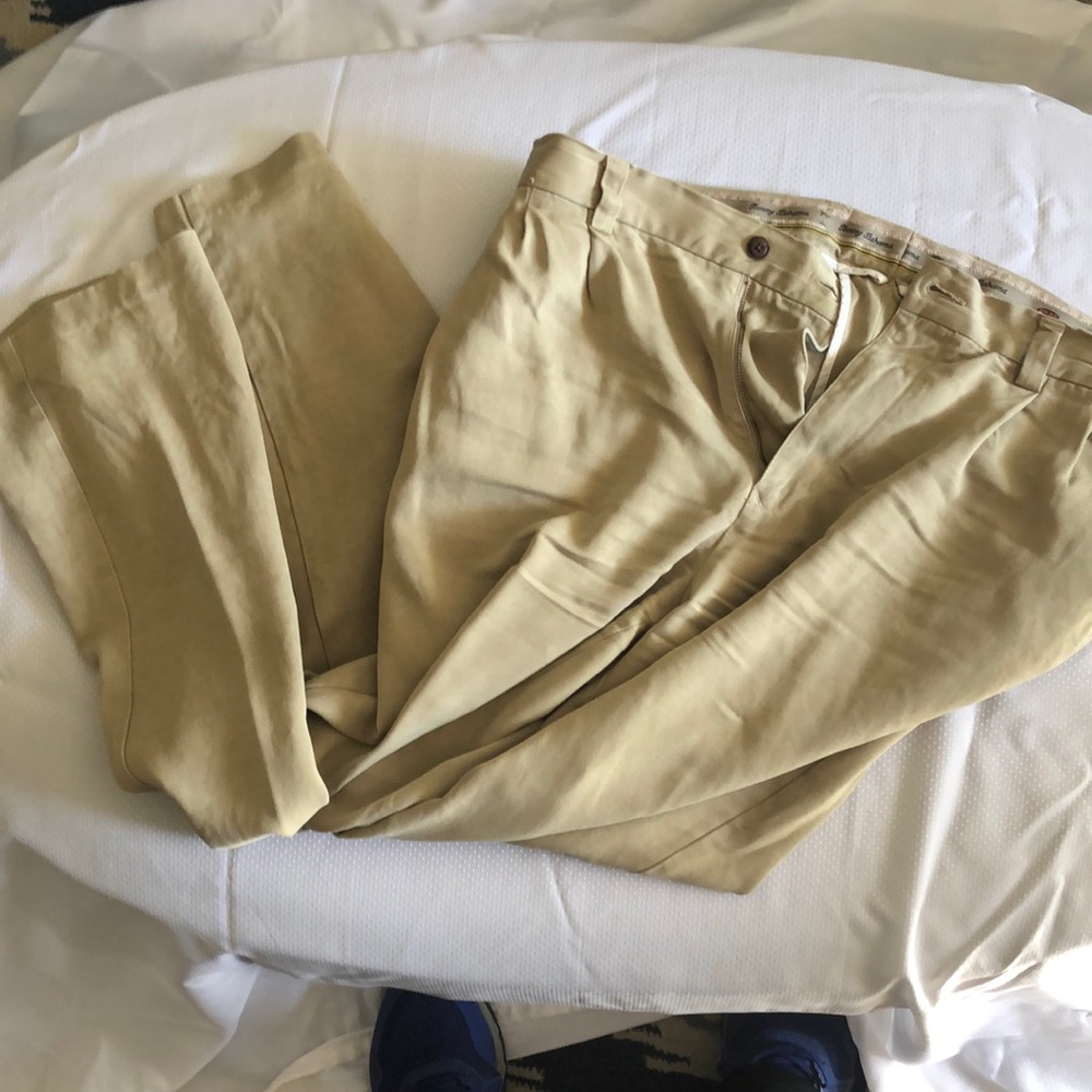 Tommy Bahama 100% silk khakis 35x34